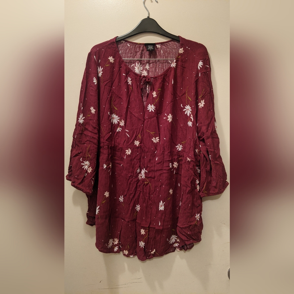 Torrid Floral Burgundy Top